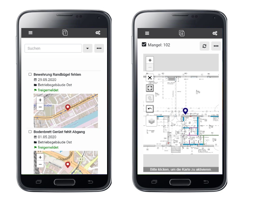PKS NETPlan® Mobile Baudokumentation - Mängelmanagement - praxisnah und intuitiv